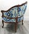 Antique French Louis XV Carved Walnut French Bergère Armchair Ikat 18th Century For Sale - Image 9 of 18