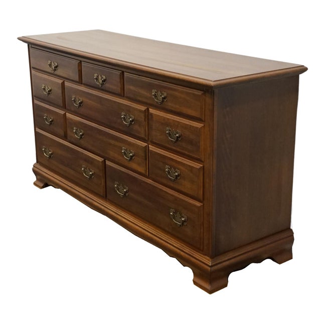 Cresent Furniture Solid Cherry Traditional Style 62" Eleven Drawer Dresser 2245 For Sale - Image 4 of 12