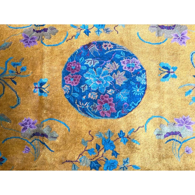 A Stunning Antique 5' X 8' Gold Ground Art Deco Mandarin Chinese Rug Circa 1920 For Sale In Los Angeles - Image 6 of 8