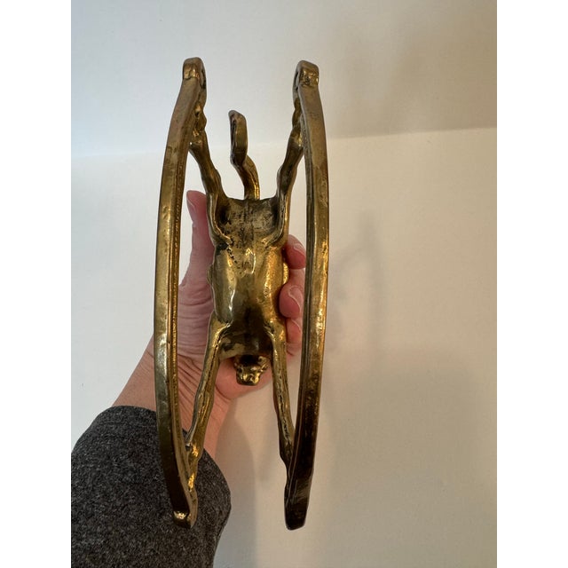 Vintage Mid-Century Brass Rocking Horse Figurine For Sale - Image 4 of 4
