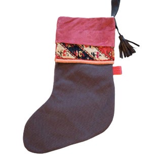 Rug Fragment Stocking Fuchsia Suede For Sale