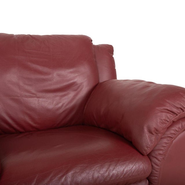 Red Leather Lounge Chairs from Natuzzi, Set of 2 For Sale - Image 5 of 14