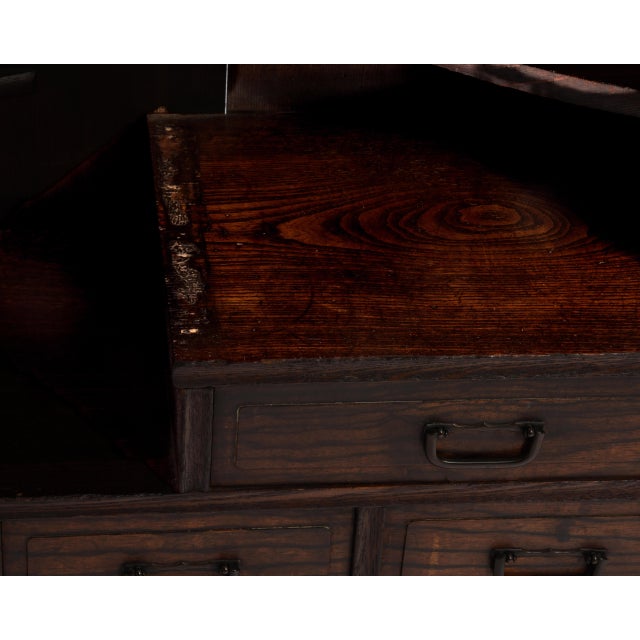 Traditional Japanese Cha Dana Tea Cabinet Tansu Mid Century For Sale - Image 11 of 14