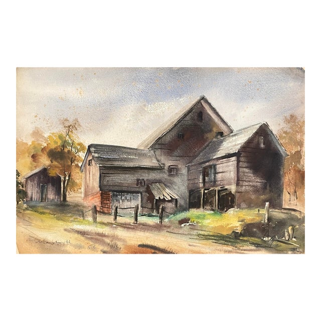 1952 De Wolfe Farm Tappan New York Watercolor by Marshall For Sale