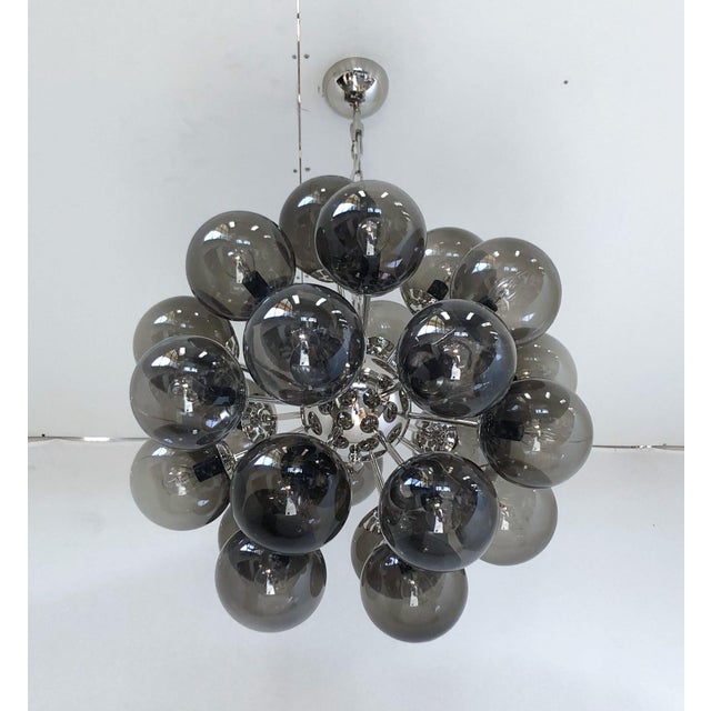 Not Yet Made - Made To Order 21st Century Nova Polished Nickel Smoky Murano Sputnik Chandelier by Fabio LTD For Sale - Image 5 of 8