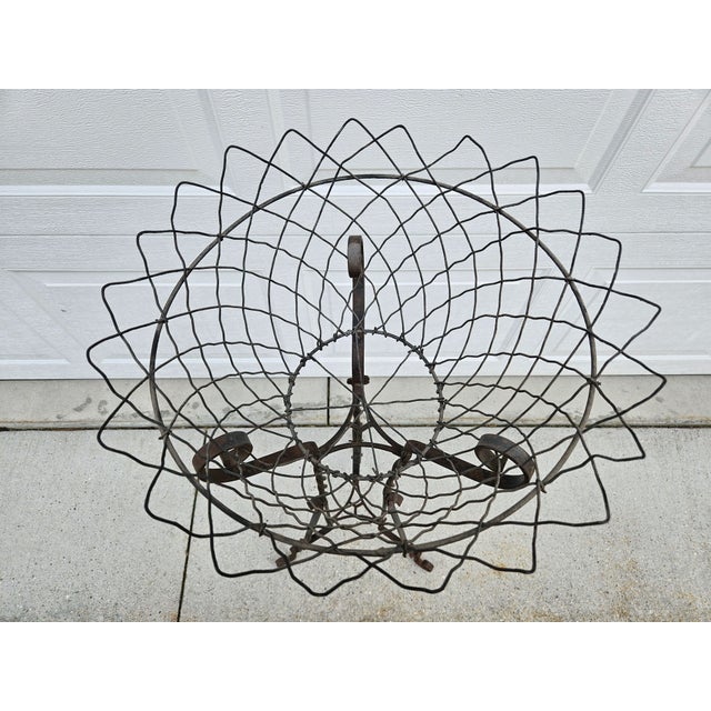 Mid 20th Century Tall Iron and Wire Garden Plant Stand Tripod Base For Sale - Image 5 of 10