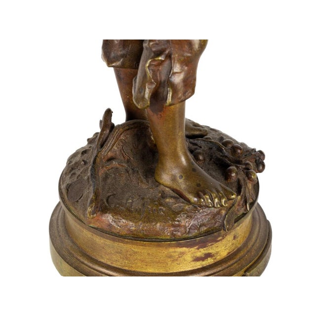 Charles Anfrie, Boy Sculpture, 1800s, Bronze For Sale - Image 9 of 11