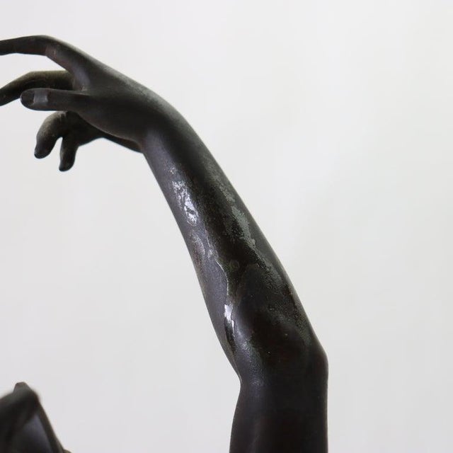 Grand Tour 36” Classical Bronze Sculpture of Mercury on Breath of Zeus C1890 For Sale - Image 13 of 16