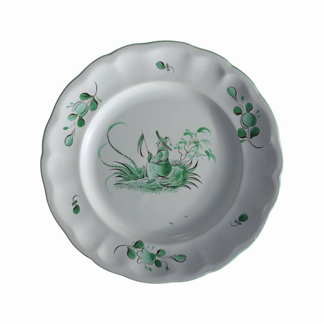 1980s 1980s French Chinoiserie St Clément Faience Dinner Plates East Wind Pattern - Set of 8 For Sale - Image 5 of 18