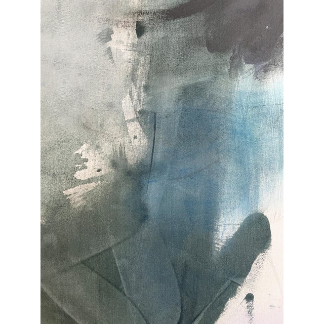 "Sings My Soul" Oversized Lyrical Abstraction Painting in Dark Green and Blue by Stacey Warnix For Sale - Image 13 of 15