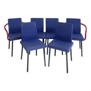 Knoll Ettore Sottsass "Mandarin" Post-Modern Dining Chairs, Set of 6 For Sale