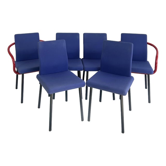 Knoll Ettore Sottsass "Mandarin" Post-Modern Dining Chairs, Set of 6 For Sale