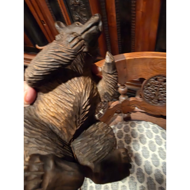 Charming carved Wood Bear inkwell.