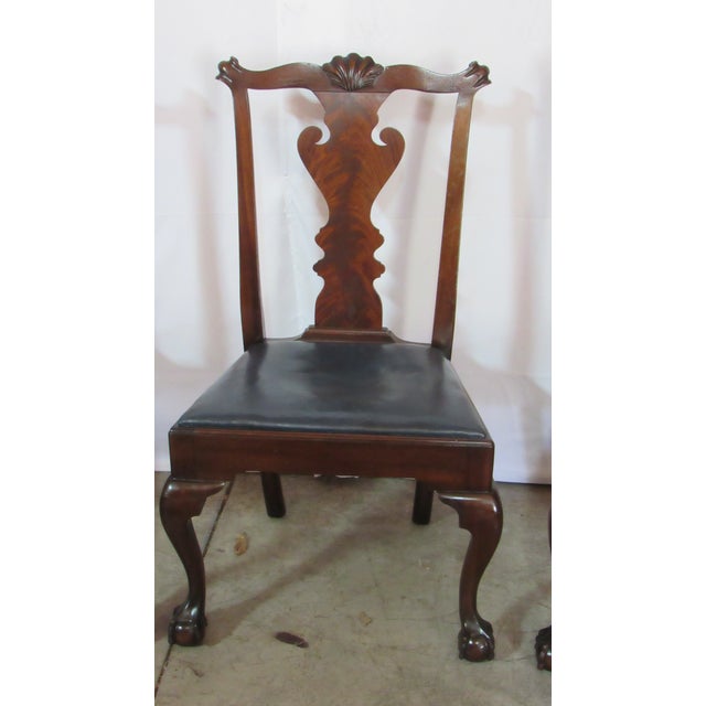 Kittinger Set of 8 Vintage Kittinger Mahogany Dining Chairs with Claw Feet For Sale - Image 4 of 8