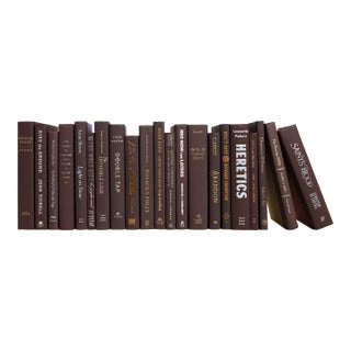 Decorative Books - Coffee Books - Brown Books by the Foot For Sale