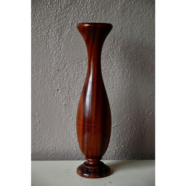 Vintage Bohemian Turned Wood Vase, 1970s For Sale - Image 10 of 14