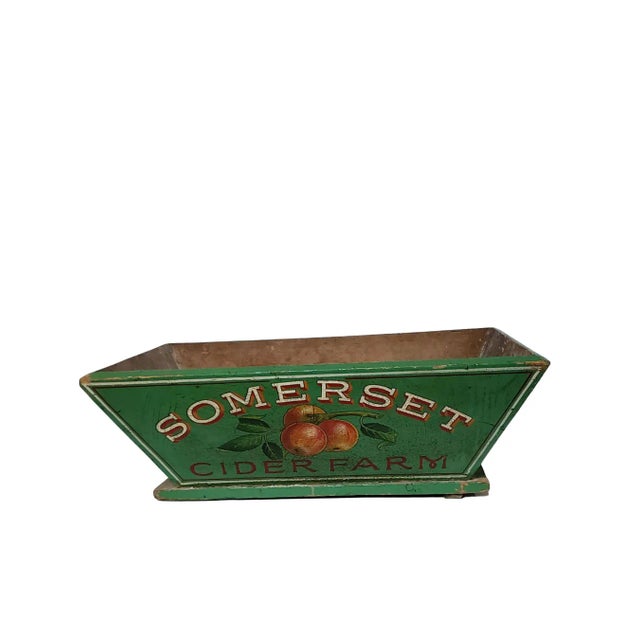 Rustic 19th Century Paint-Decorated Wood Apple Gatherinng Box For Sale - Image 3 of 3
