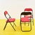 Vintage Red Folding Chairs, 1980s, Set of 3, in Good conditions. Designed 1980 to 1989 This piece is attributed to the...