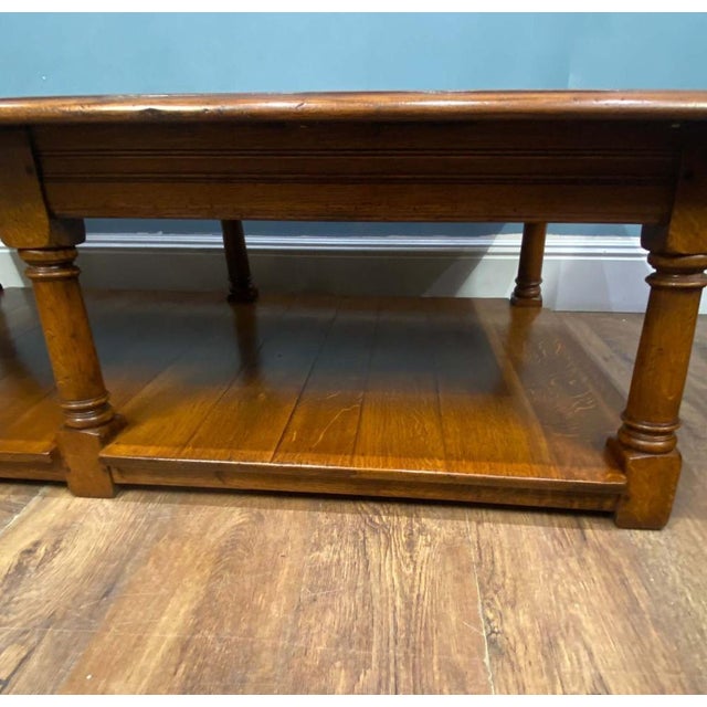 Farmhouse Oak Refectory Coffee Table For Sale - Image 5 of 17