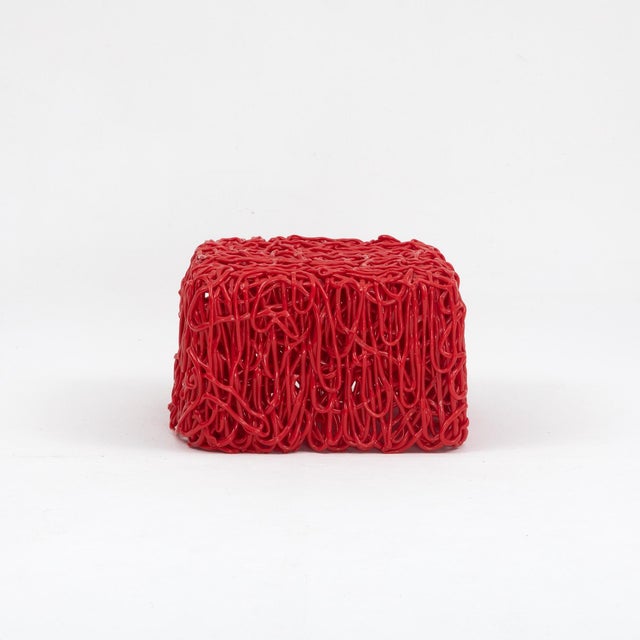 Gaetano Pesce “Senzafine” Armchair and Pouf in Red Polyurethane For Sale - Image 14 of 16