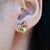 Metal Kai Tropical Flower Multi Gemstone & Diamond Earrings in 14k Gold- Set of 2 For Sale - Image 7 of 8