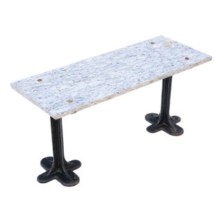 Antique Marble and Cast Iron Table, 1900s For Sale