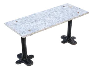 Antique Marble and Cast Iron Table, 1900s