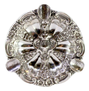 Silver Ashtray with Floral Motifs in Relief