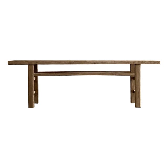 Custom Made Long Elm Wood Console Table 108" For Sale