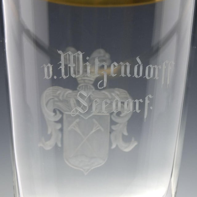 Large Engraved and Gilded Wine Goblet from Josephinenhutte, 1910s For Sale - Image 4 of 9