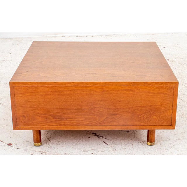 Edward J. Wormley for Dunbar Mid-Century Walnut Low Table With Drawers For Sale - Image 9 of 10