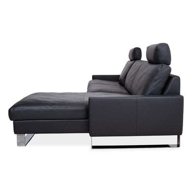 CL 820 Corner Sofa in Anthracite Leather with Chrome Sled Feet from Erpo For Sale - Image 15 of 16