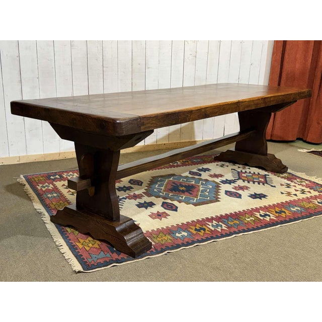 Oak Monastery Table, Early 20th Century, in Good conditions. Designed 1890 to 1919
