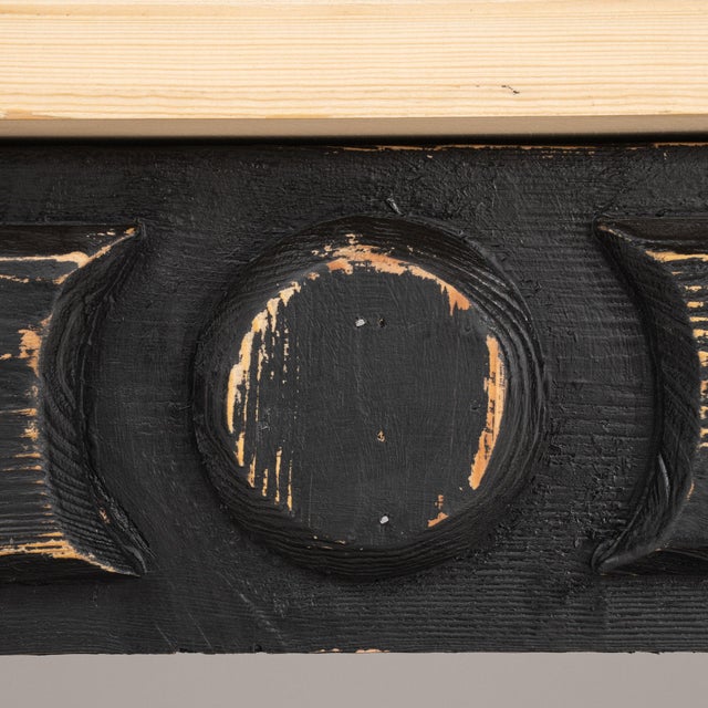French Mid 20th Century France Black Wood Console Table For Sale - Image 3 of 11