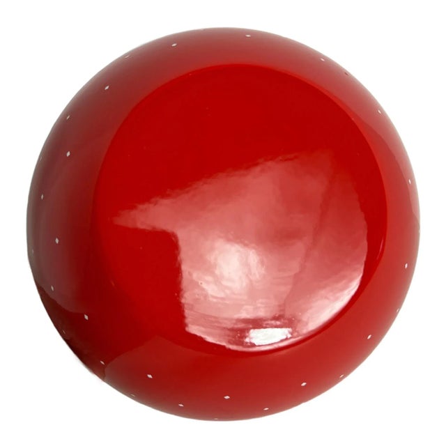 Mid Century Modern Ampler Ejiry Red Enamel Bowl With White Diamonds Kaj Frank Style For Sale In Phoenix - Image 6 of 13