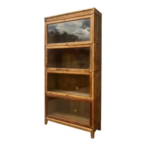 Tall and Broad Barrister Bookcase in Birch With Four Sections | by Gunn Furniture Co