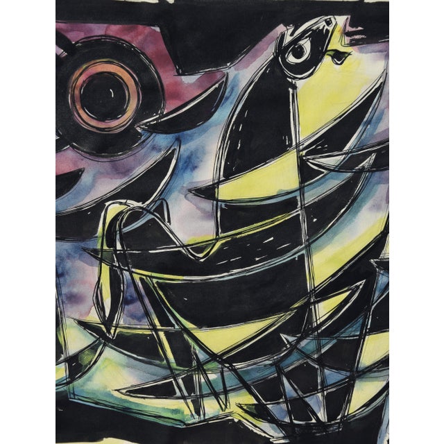Egbert Bruckner, Screaming Horse, 1950, Ink and Watercolor For Sale - Image 6 of 12