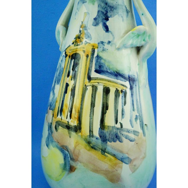 Majolica Ceramic Amphora Vase with Swan Handles by Nicola Ciavardoni Albisola, Italy, 1950s For Sale - Image 16 of 18