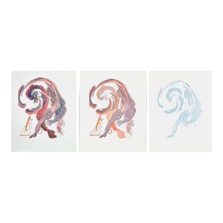 1960s Salvador Dali Divine Comedy Purgatory Canto 18 Decomposition - Set of 3 For Sale