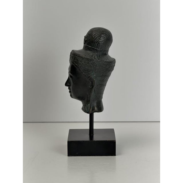 19th Century Bronze Buddha Head, Southeast Asia, 1850s For Sale - Image 5 of 10