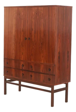 Tall Danish Modern Cupboard in Brazilian Rosewood