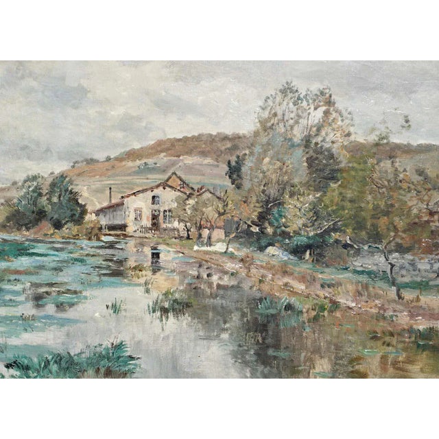 French Edmond Marie Petitjean French Landscape Painting For Sale - Image 3 of 6