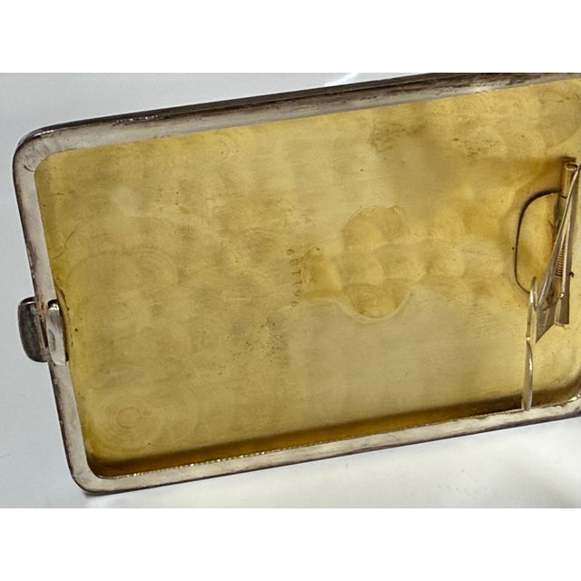 Vintage Elgin Art Deco Period Sterling Silver Ladies Dance Purse Compact Mirror With Coin Slots and Silver Mesh Wrist Strap For Sale - Image 16 of 16