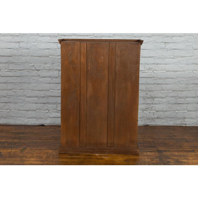 Mid 20th Century Vintage Indian Wooden Lattice Motif & Carved Panel Cabinet For Sale - Image 5 of 13