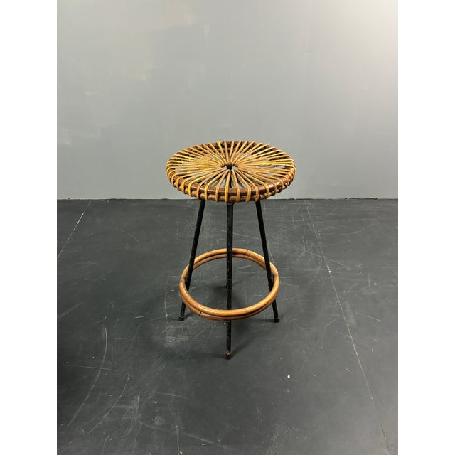Mid-Century Modern Dutch Rattan Bamboo Bar Stool by Dirk Van Sliedrecht for Rohé Noordwolde, 1950s For Sale - Image 13 of 18