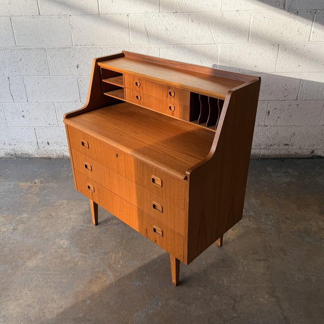 Mid-Century Modern Vintage Swedish Teak Chatol Secretary Desk by Egon Ostergaard Svensk Möbelindustri, 1960s Mid Century For Sale - Image 3 of 10