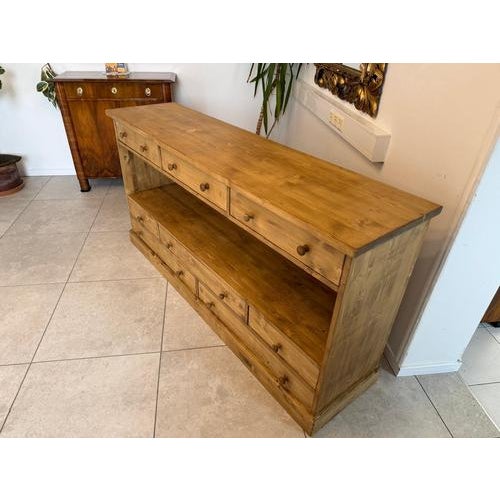 Rustic Eight-Drawer Chest of Drawers in Softwood For Sale - Image 5 of 10