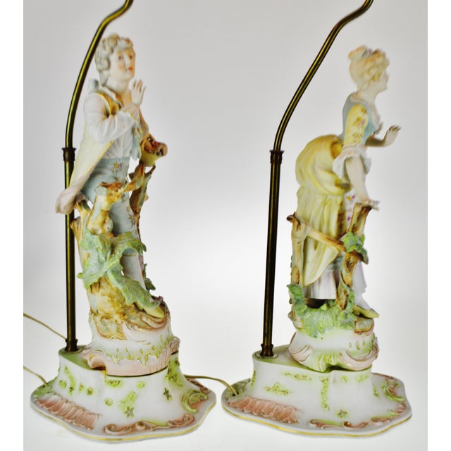 Vintage Bisque Figural Table Lamps a Pair Chairish