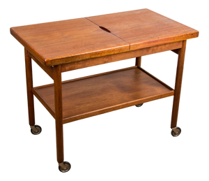 Danish Teak Extendable Serving Cart with Two Levels by Kurt Ostervig for Jason Mobler, 1960s