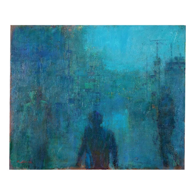 Renato Criscuolo, Fog in Town, Oil on Canvas, 2010, Framed For Sale